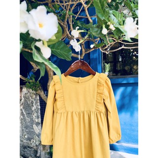 Váy Linen vàng dài tay