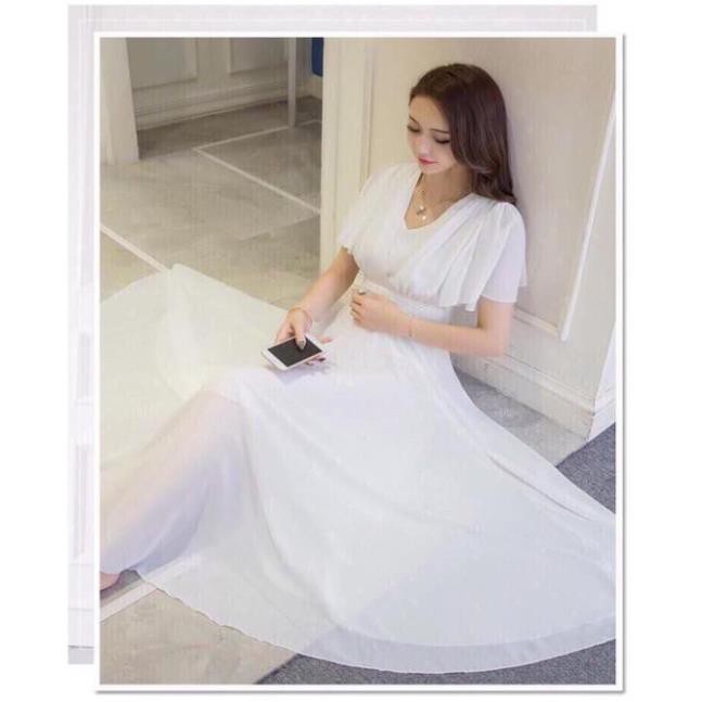 Đầm Maxi Hoa Cao Cấp - Váy Đầm Lụa Kiểu Maxi Tay Ngắn Tiểu Thư Điệu Đà Hàng Nhập Quảng Châu