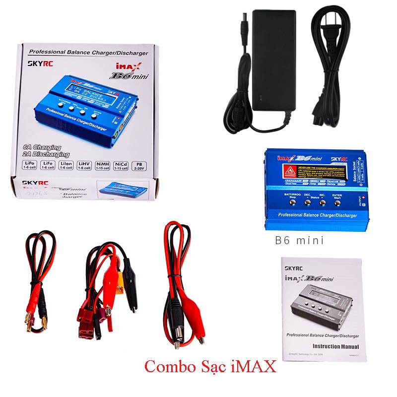 Combo Sạc iMAX B6 Mini Charger SKYRC + Adapter