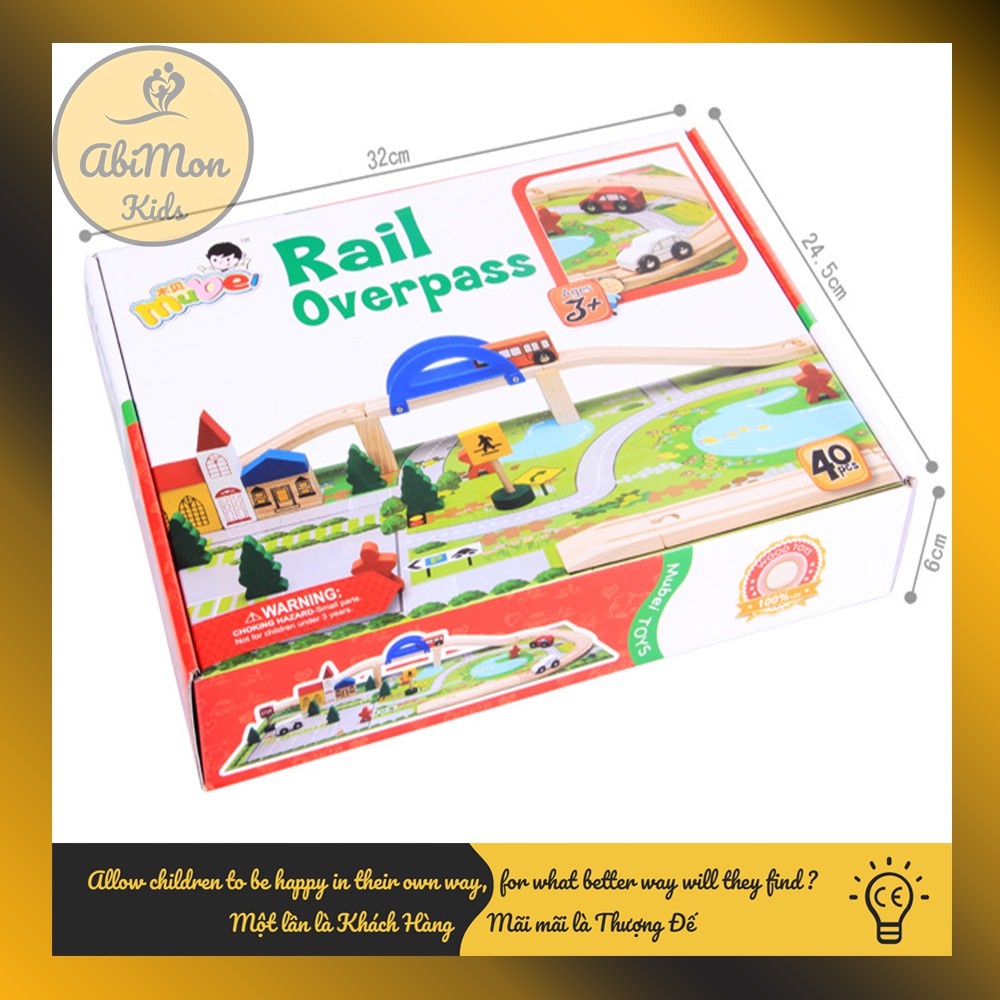 Bộ Ghép Mô Hình Giao Thông Thành Phố (40 chi tiết) ☘️ Montessori cao cấp ✨ (Đồ chơi Gỗ - An toàn - Thông minh)