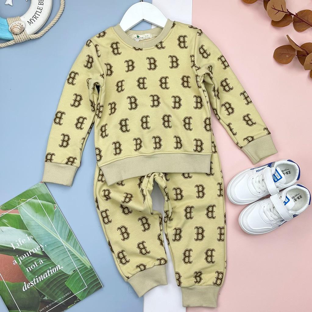 Bộ quần áo nỉ LITIBABY, thêu chữ NY, LA, chất nỉ dày, ấm. Có size 11/16 tuổi