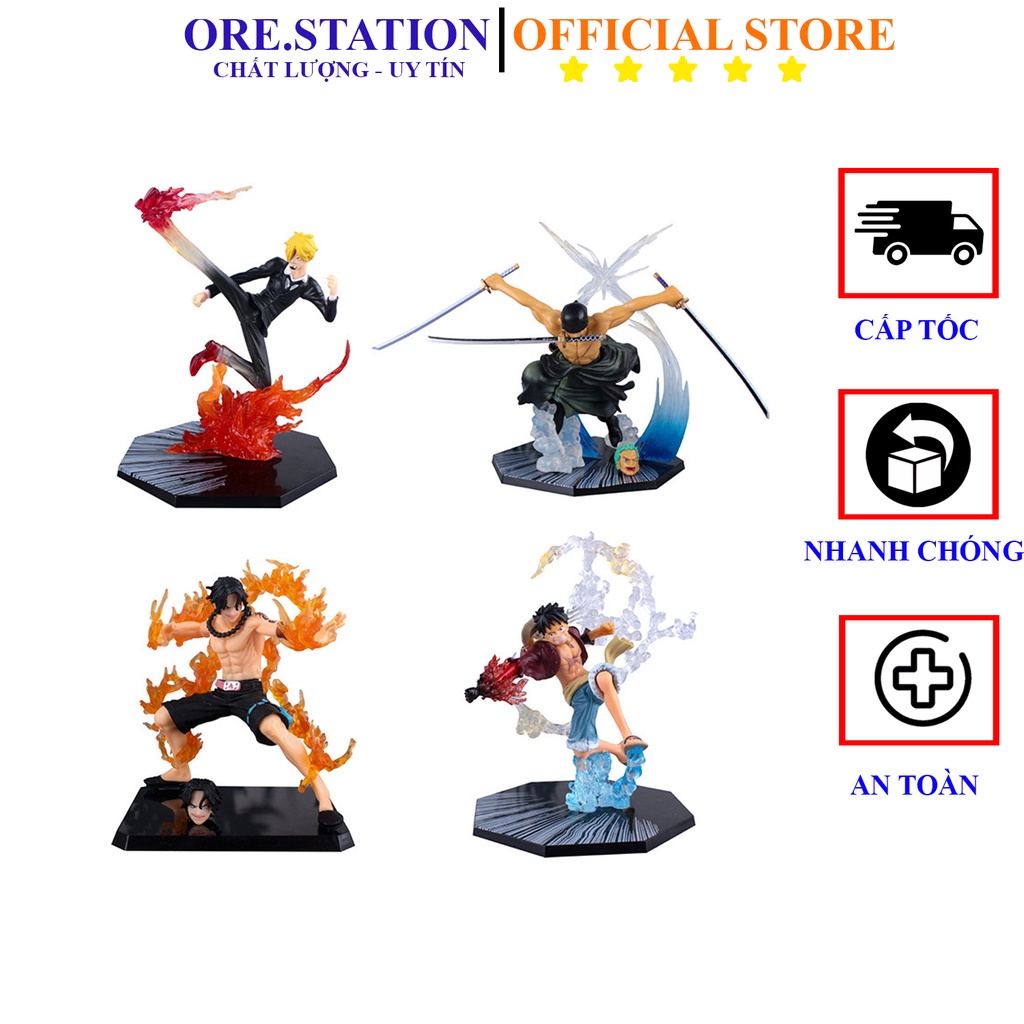 Mô hình One Piece Luffy , Zoro , Ace , Sanji F.zero hàng cao cấp đế có chữ tên các nhân vật..., figure one piece
