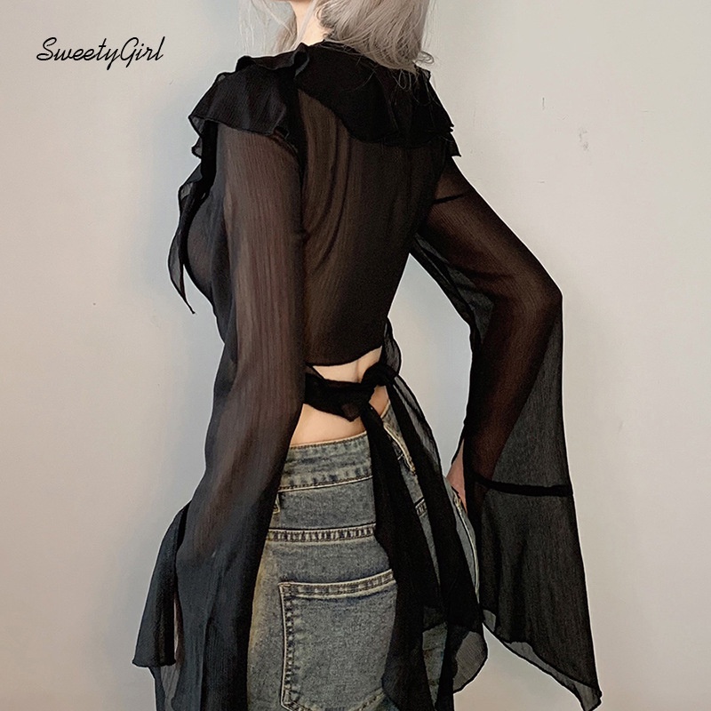 Áo Thun Tay Dài Cổ Chữ V Màu Trơn Thời Trang Quyến Rũ Dành Cho Nữ 2022