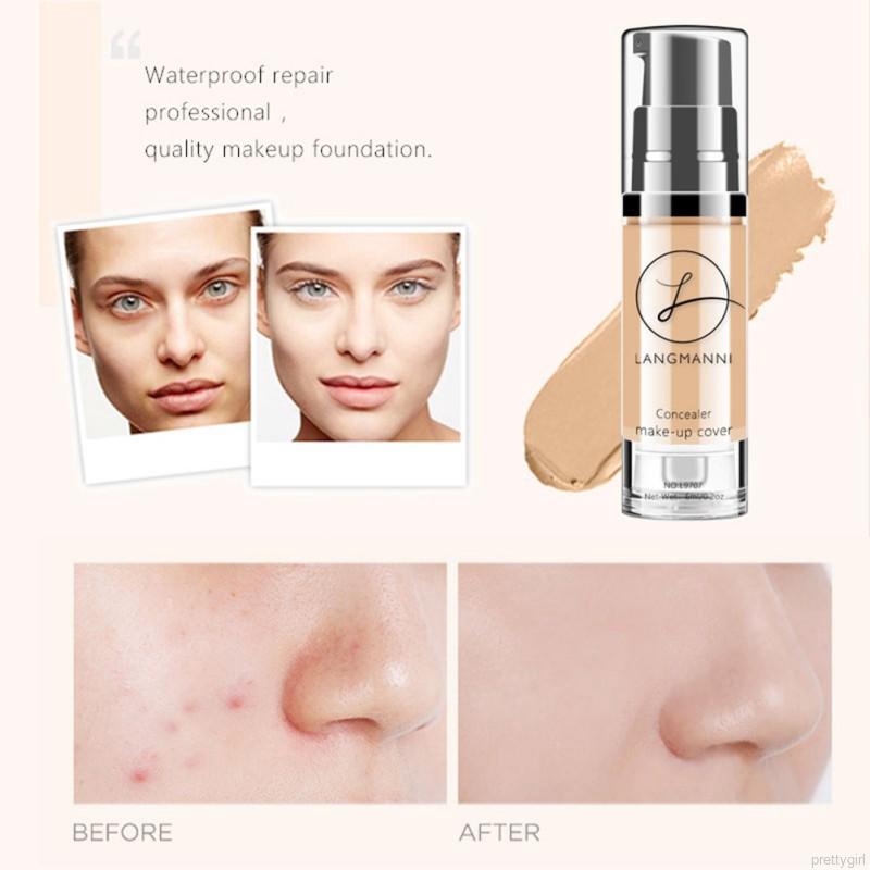 [Hàng mới về] Kem che khuyết điểm dạng lỏng chống thấm nước lâu trôi 6ml thương hiệu Langmanni 6 màu tùy chọn | BigBuy360 - bigbuy360.vn