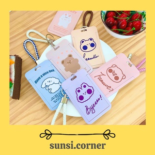 Thẻ Đeo Bảng Tên, Bao Đựng Thẻ Sinh Viên, Thẻ Tên Nhân Viên Họa Tiết Gấu Dễ Thương (Không Kèm Dây Đeo)
