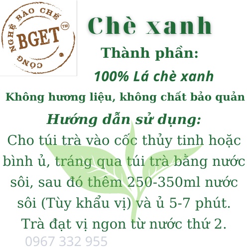 Chè xanh hữu cơ túi lọc CZ TEA - Chè cổ thụ Suối Giàng giúp thanh nhiệt, ngăn ngừa lão hóa, giảm cholesterol, giảm cân