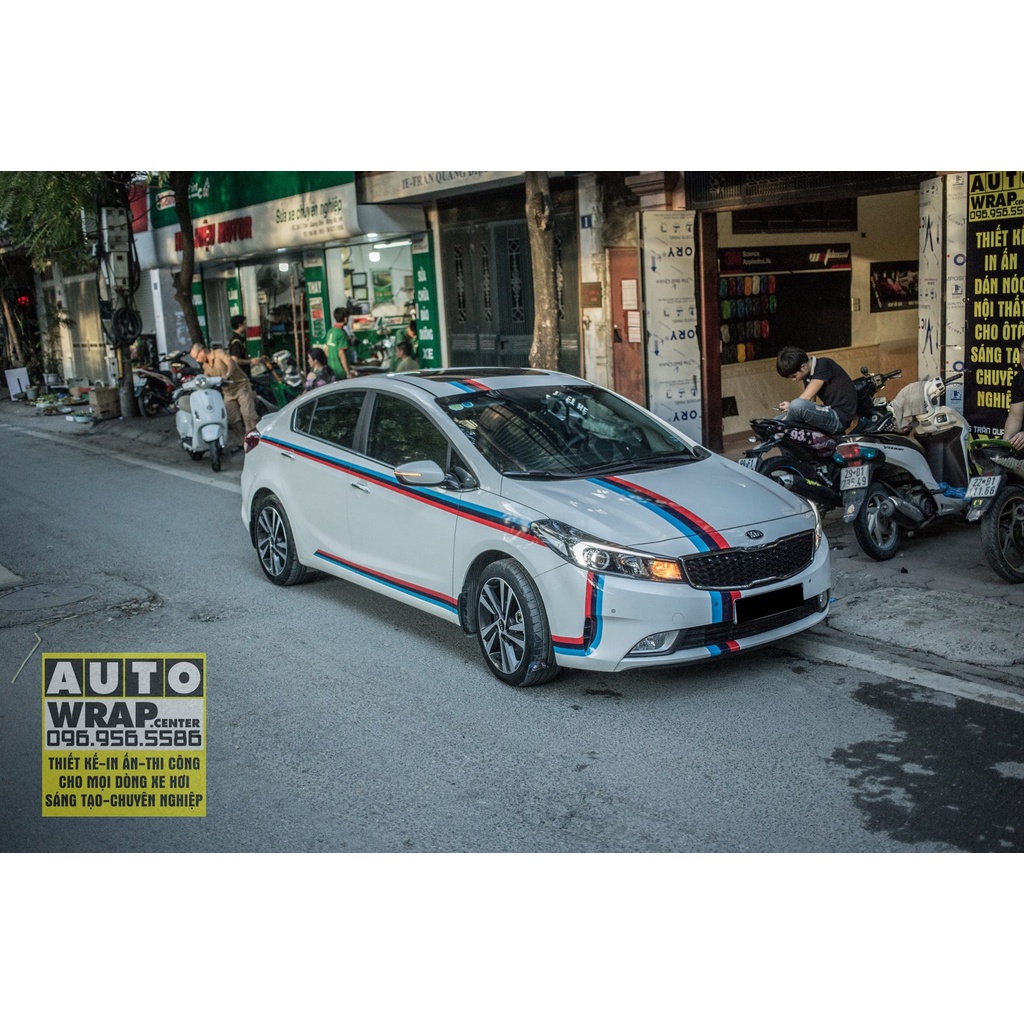 Tem họa tiết xe Cerato BIM 1 - Tem họa tiết ô tô Kia, tem dán sườn xe thể thao