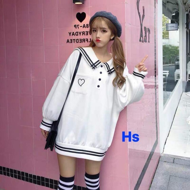 Áo thuỷ thủ thêu tim H&S