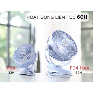 Quạt tích điện Yoobao 10000 mah F04 Max, F1 pin sạc 60h và 6400 mah 32h xoay 360 độ. Hàng chính hãng