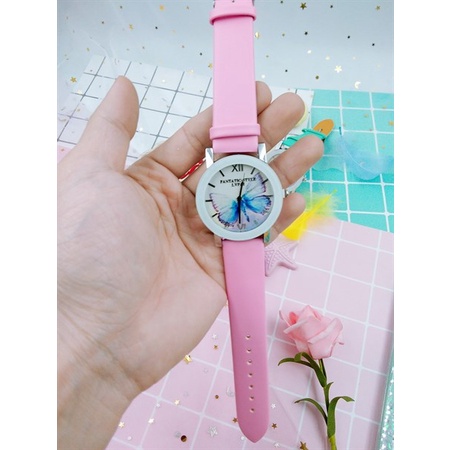 Đồng hồ nữ kim dây da kình cánh bướm