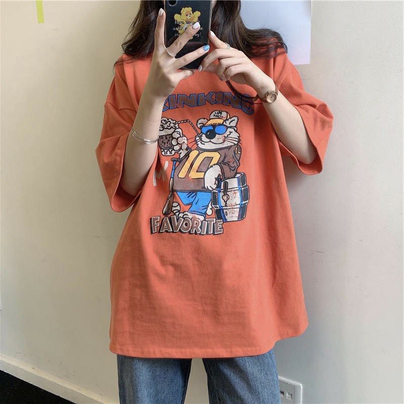 Áo thun tay lỡ Unisex Mèo DRINKING