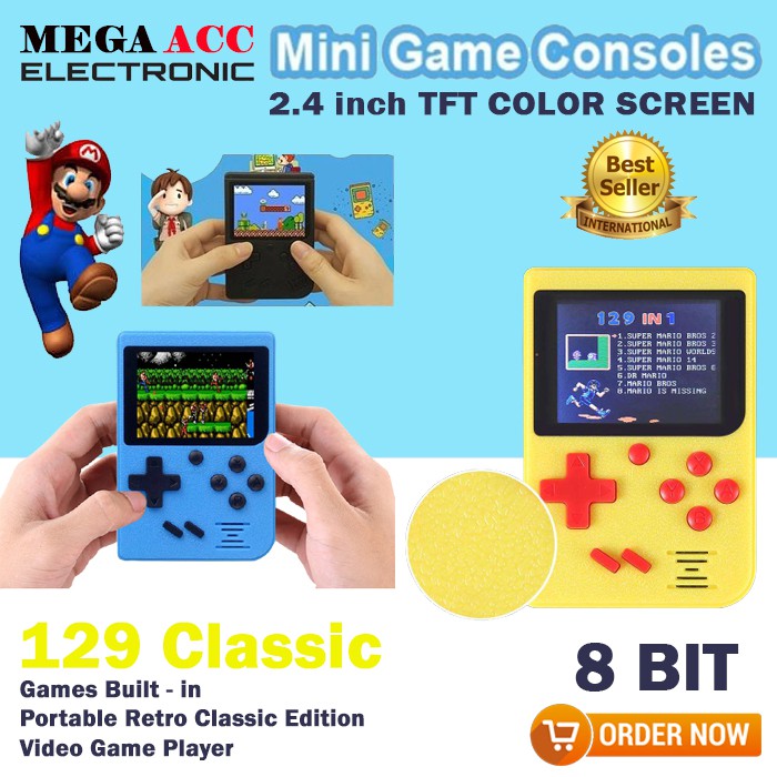 Máy Chơi Game Cầm Tay 129 Trò Chơi Cổ Điển Cho Bé