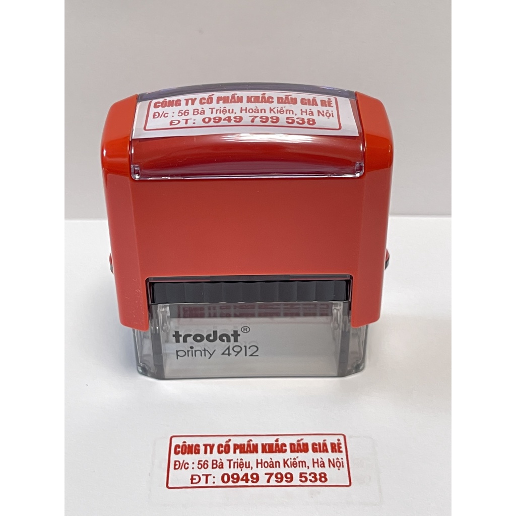 Khắc Con Dấu, Dấu Cửa Hàng, Dấu Shop Tên Địa Chỉ Sđt Trodat Printer S-222 Màu Mực Đỏ Rõ Nét, Nhỏ Gọn Tiện Lợi