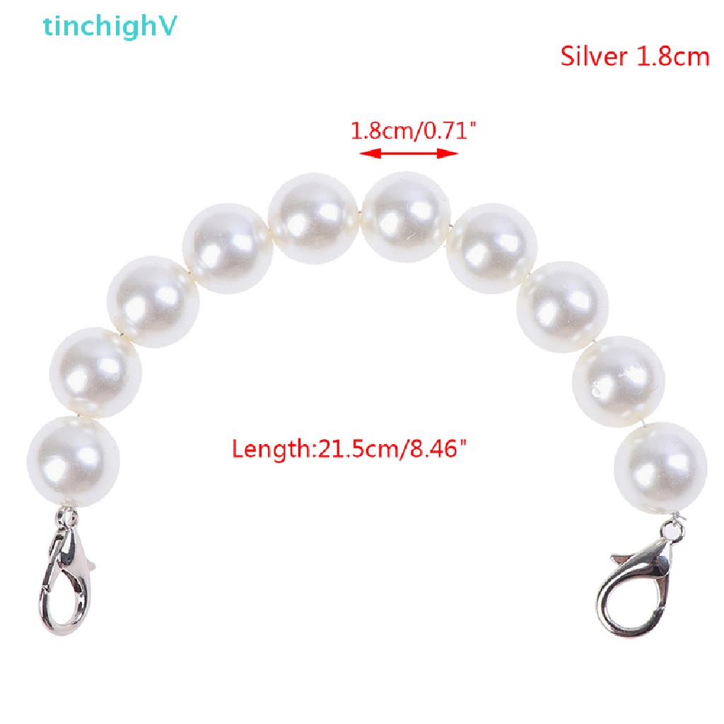 [TinchighV] 1x Dây Đeo Túi Xách Đính Ngọc Trai Nhân Tạo Khổng Lồ Có Tay Cầm Trên Kiểu Cổ Điển DIY