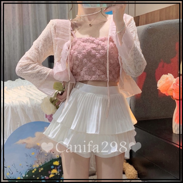Áo bra ren 2 dây dáng quây ngực hoa hồng