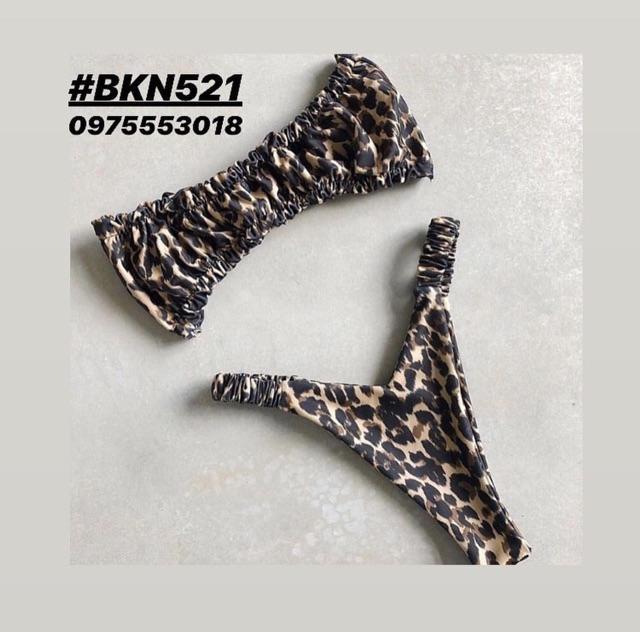 [BKN521] &lt;ÂU&gt; SET BIKINI QUÂY BEO NÂU/HỒNG LOANG