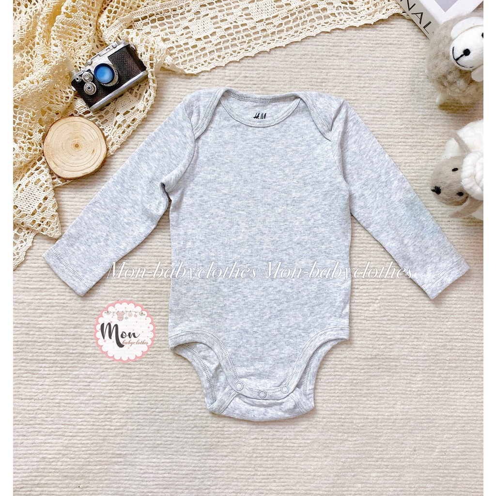 ÁO body chip dài tay H.M trơn mềm mịn cho bé trai bé gái
