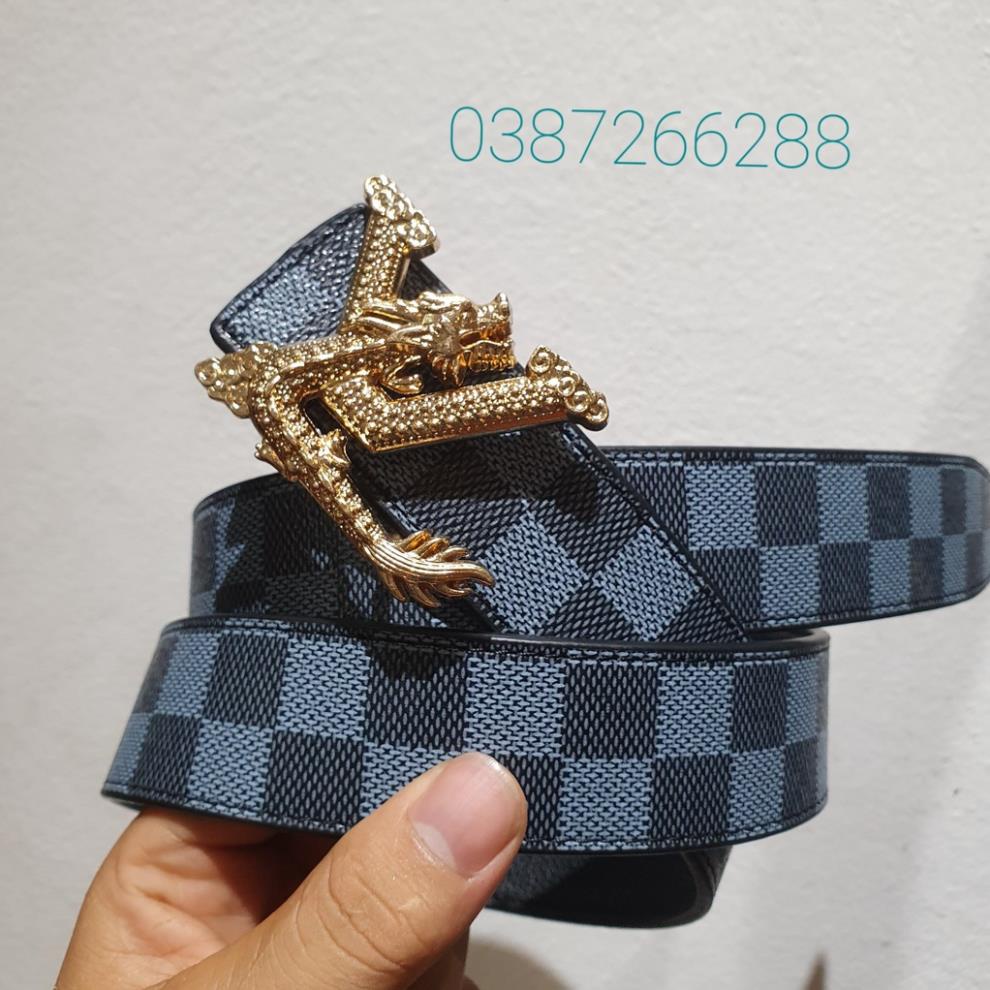 Thắt Lưng Nam/ Dây Nịt Nam Mặt Rồng Chất Liệu Mặt Thép Không Gỉ, Dây Mềm Da Tổng Hợp PVC Màu Đen Độ Bền Cao Đẹp