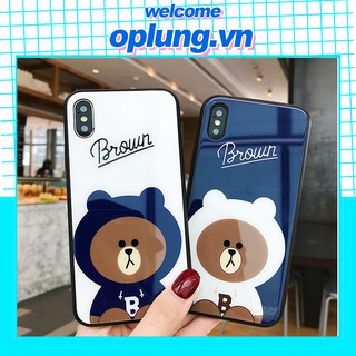 ốp lưng oppo ốp kính Gấu Brown A31 2020 A91 RENO 2F RENO 3 F9 F5 F7 F3 A1K REALME C2 A9 A5 2020 F1S A12 A7 A71 A3s k147