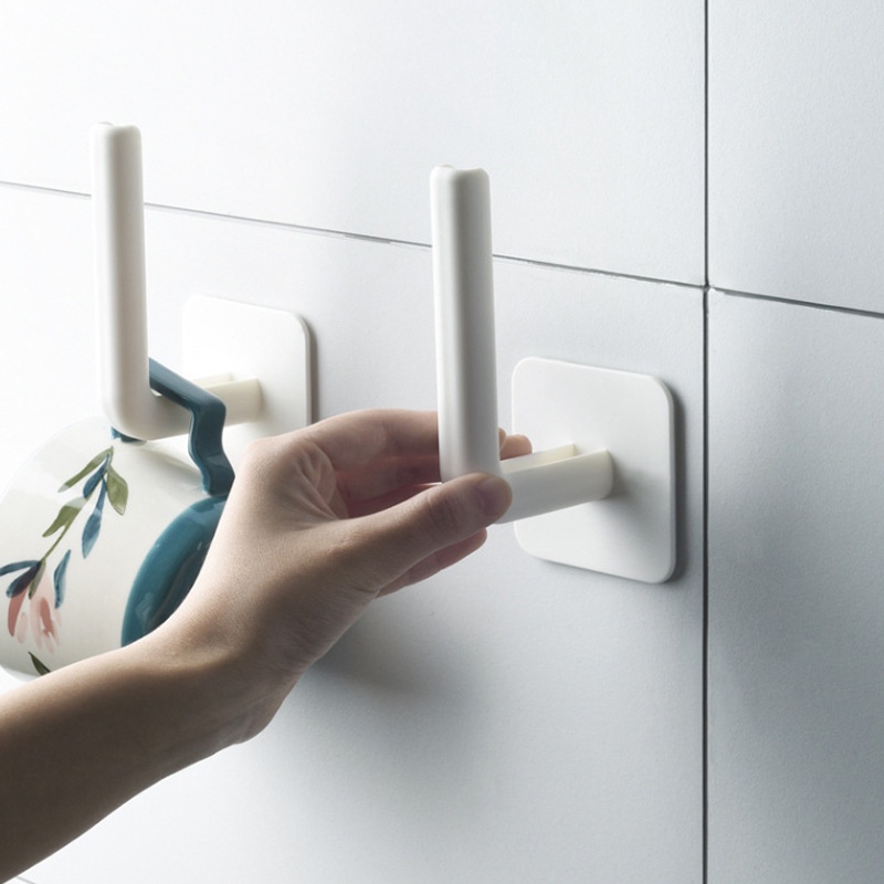 1 Móc Treo Cuộn Giấy Vệ Sinh Dán Tường Bằng Nhựa