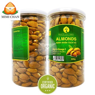 Siêu Sale T8, Nhân Hạt Hạnh Nhân Mỹ Đã Tách Vỏ Nguyên Vị Hũ 500gr, Tốt Cho Tim Mạch, Mẹ Và Bé