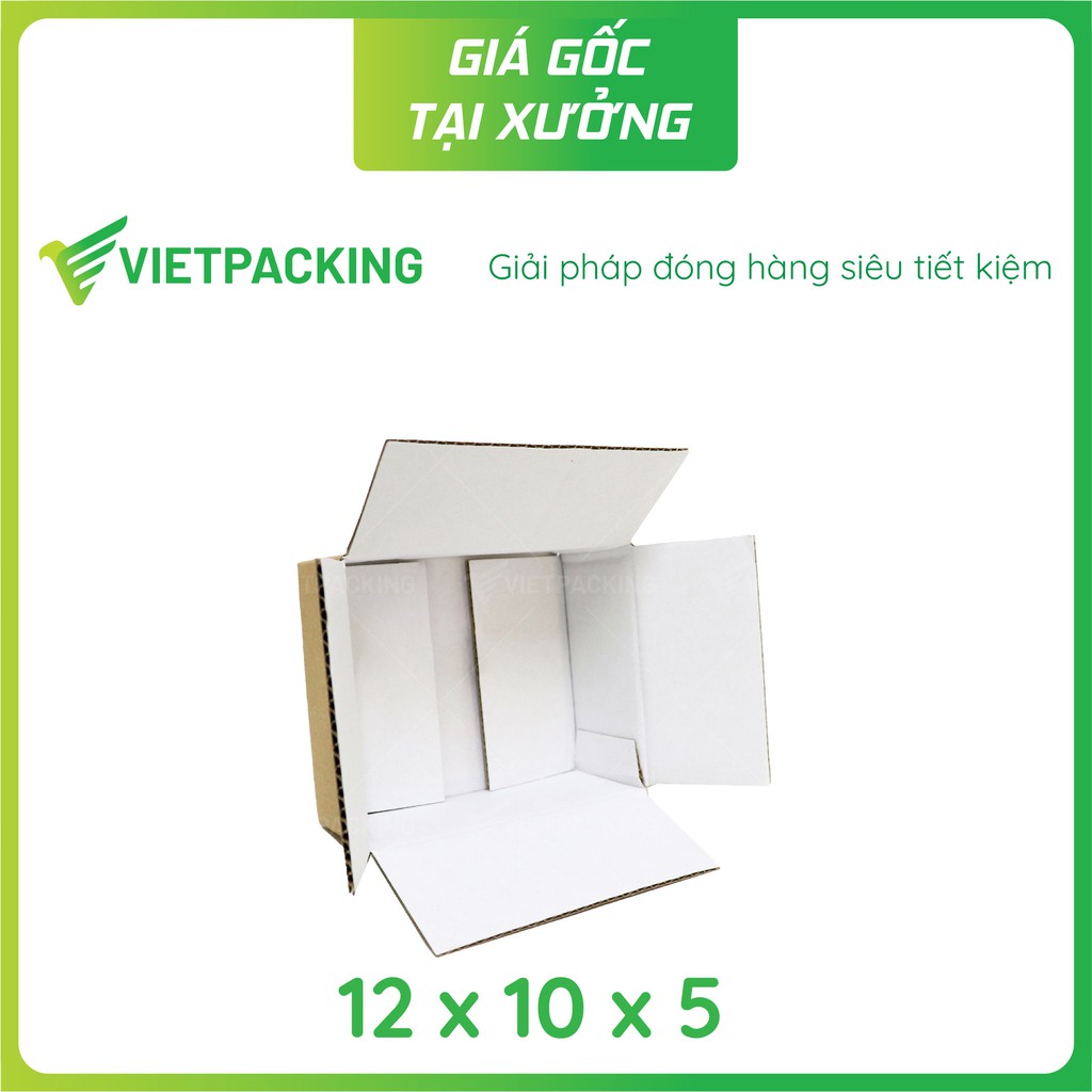 [GIÁ XƯỞNG] 50 hộp carton đóng hàng 12x10x5 giấy cứng hộp đẹp