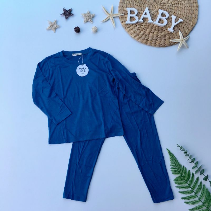 [Bé 20-32kg] Bộ dài tay màu trơn thun lạnh Minky Mom cho bé trai bé gái từ 20-32kg