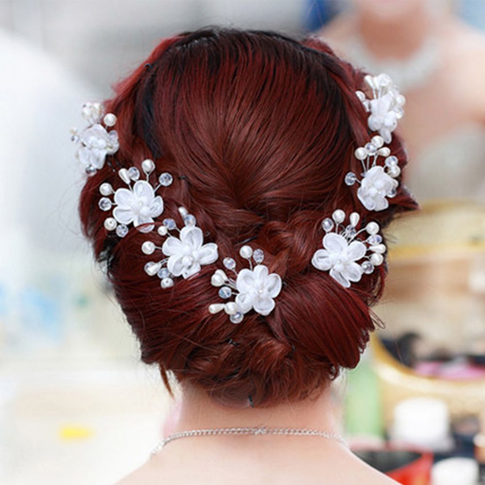 Kẹp tóc hình hoa đính ngọc trai giả thời trang xinh xắn cho nữ