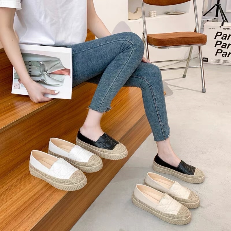 Giày lười nữ đế cói 3cm