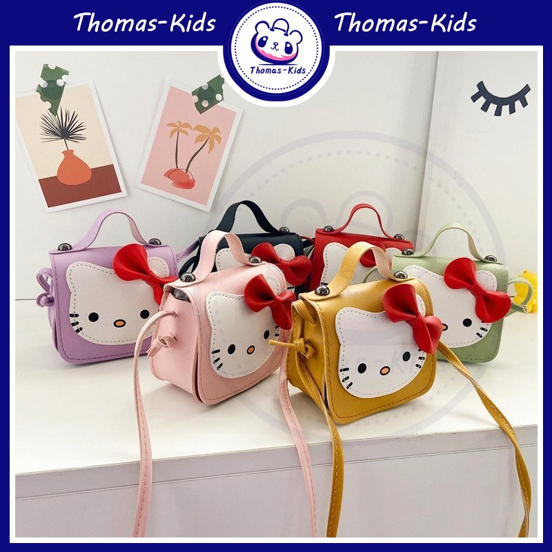 [THOMAS KIDS] Túi trẻ em Thời trang mới Phim hoạt hình mèo Hello Kitty Túi thường Túi du lịch dễ thương Ví nhỏ cho bé gái 1-10 tuổi