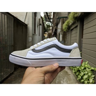 [FULL BOX] Giày V Old Skool màu trắng vạch sọc kẻ đen phối xám