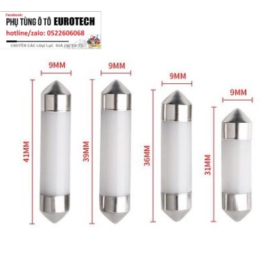 Bóng đèn LED - Yobis 2 đui ( Thấu kính ) gắn trần xe ' nội thất &  biển số ' ô tô - xe hơi  '31mm tới 41mm