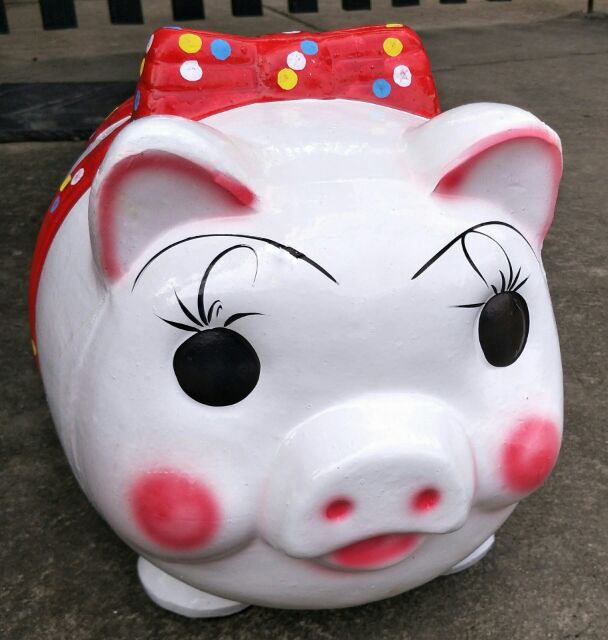 Heo đất tiết kiệm có nơ, size 18cm