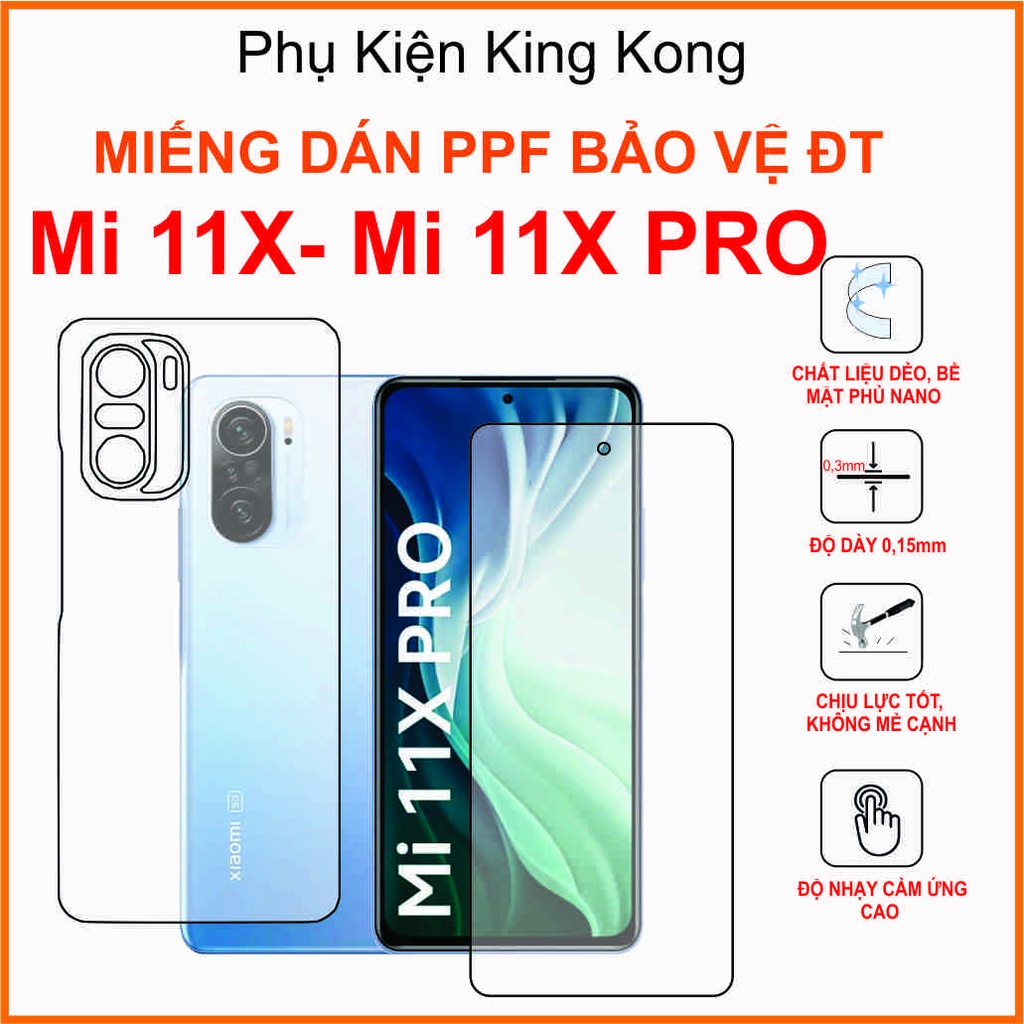Dán Ppf Xiaomi Mi 11x / Mi 11X Pro  FULL viền sau nhám trong
