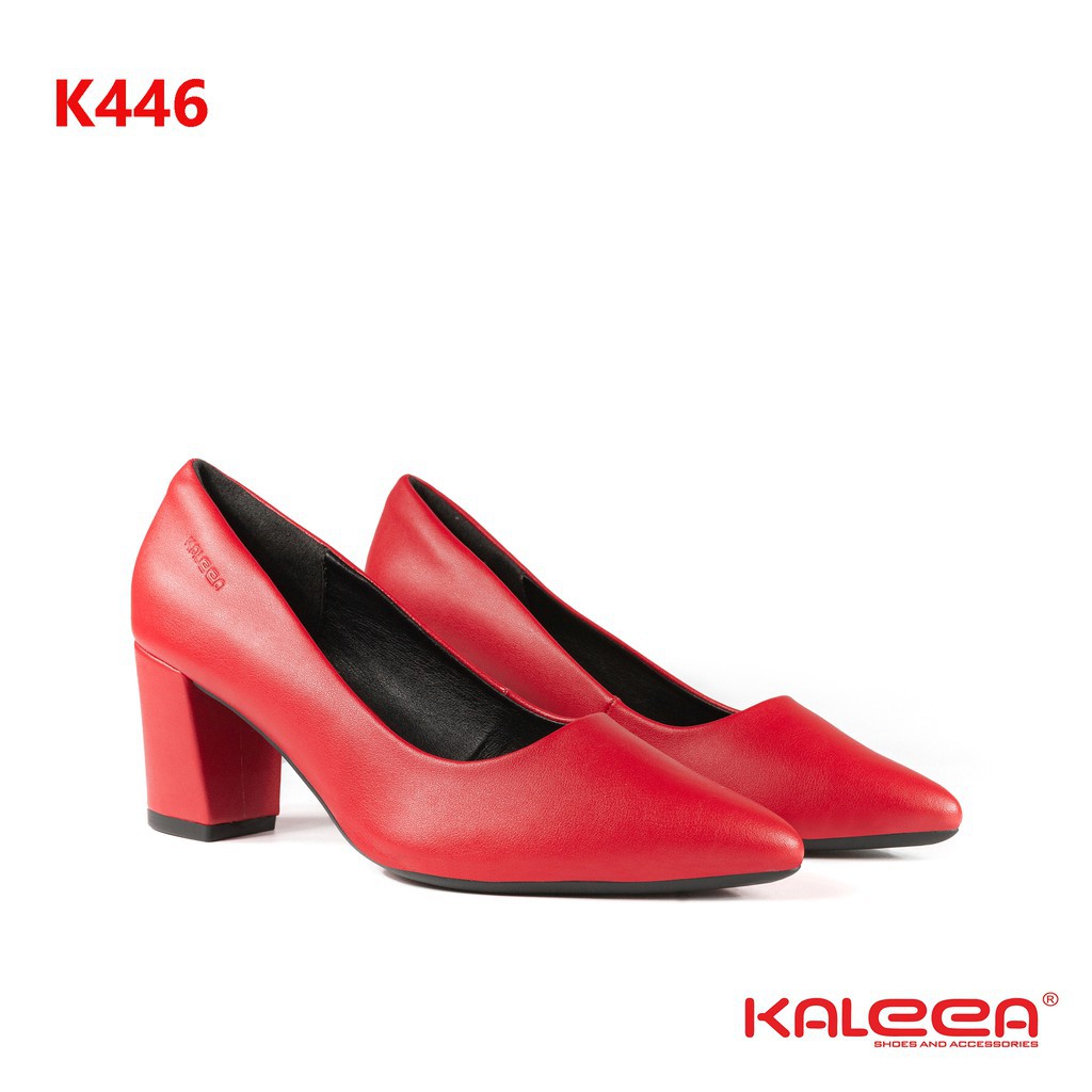 Giày Cao Gót - Kaleea K446 - Giầy Cao Gót Nữ Cao Cấp, Da Thật ,Gót Trụ 6cm, Da Lì, Hàng VNXK Chính Hãng Kaleea c35