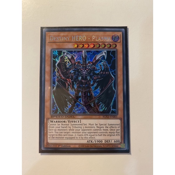 Thẻ bài yugioh Destiny HERO - Plasma - SGX1-ENB01 - Secret Rare 1st Edition