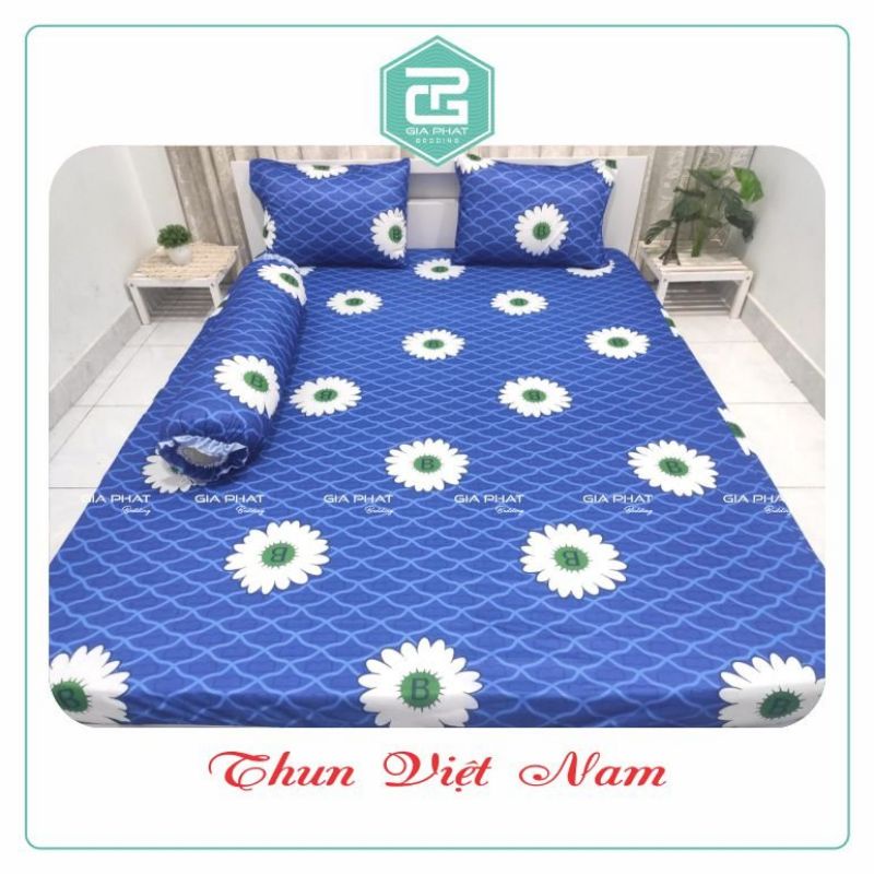 ( Nệm cao 13_25cm ) Bộ ga thun lạnh Việt Nam cao cấp