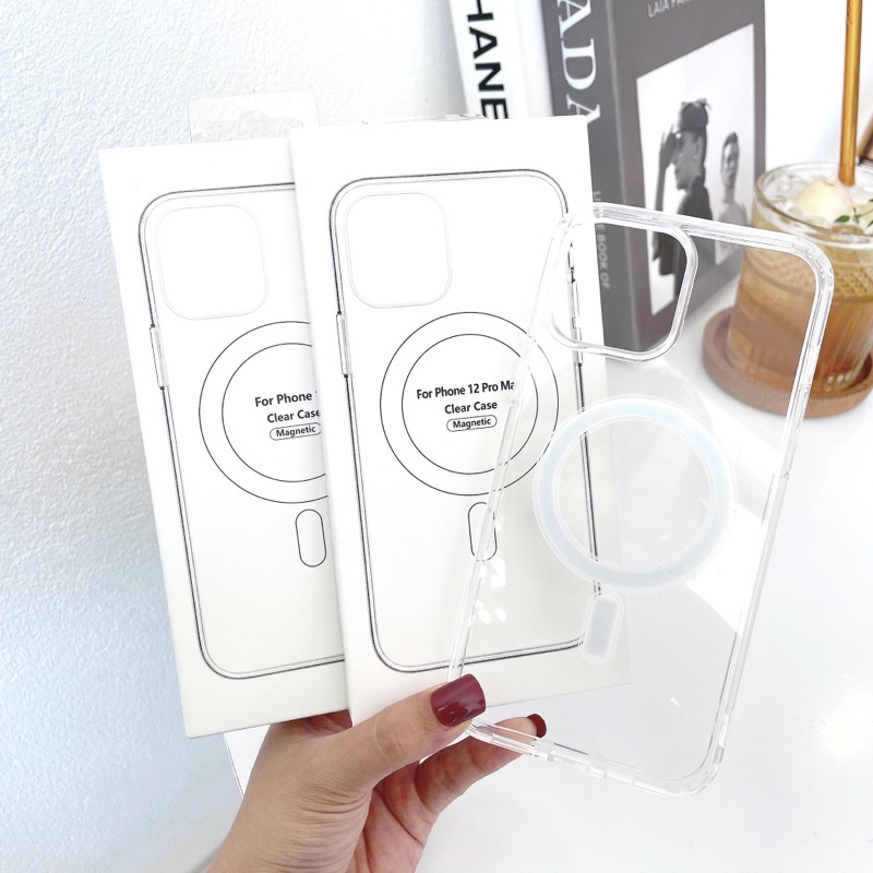 Ốp lưng trong năm châm hình tròn tích sạc không dây tiện lợi dành cho ip 7p/8p/x/xsm/11/11pm/12/12pm/13/13p