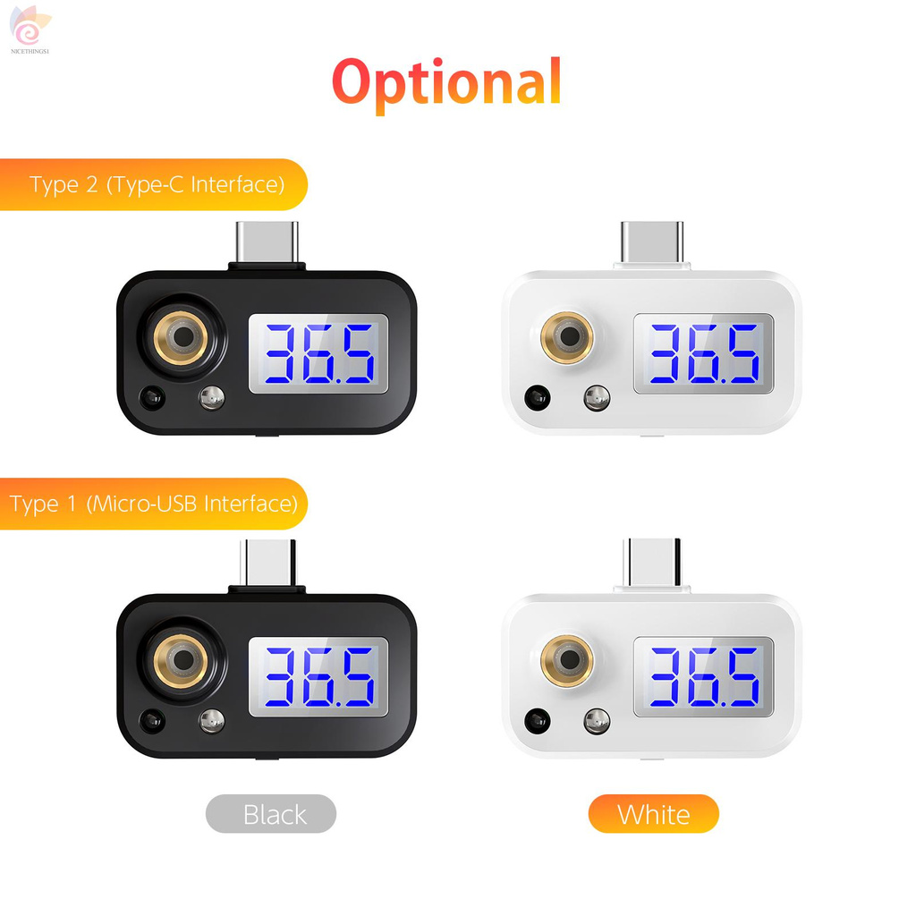 ET USB Infrared Thermometer Plug and Play Type-C Interface Measuring Body &amp; ObjectTemperature High Temperature Buzzer Mini Touchless Thermometer for Phone