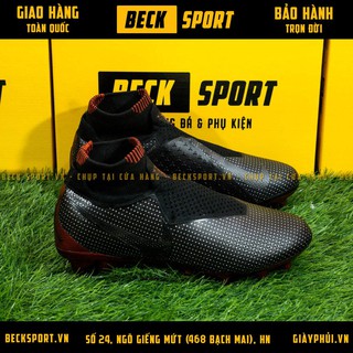 Giày Bóng Đá TQ Phantom Elite Đen Đế Đỏ Giấu Dây Cao Cổ FG