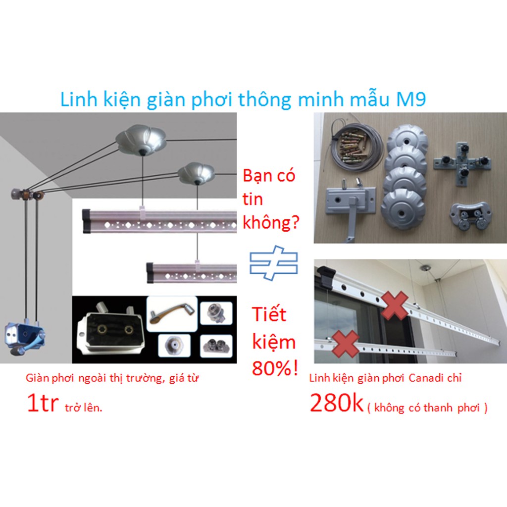 Bộ linh kiện giàn phơi thông minh GPMS9