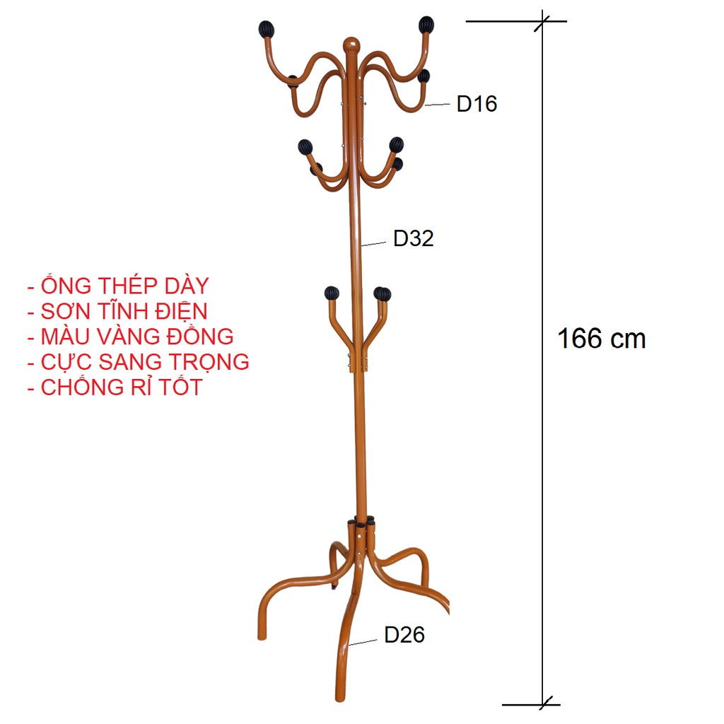 Cọc treo quần áo đa năng ống thép sơn tĩnh điện Tuấn Phát