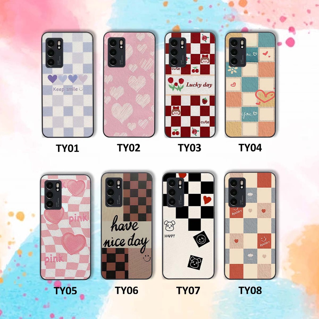 Ốp Oppo Reno6 / Reno6 Z 5G / Reno 6 caro trái tim cá tính, thời trang siêu đẹp, siêu phong cách