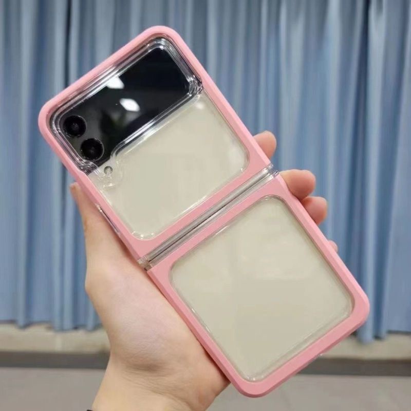 Nhiều màu Ốp Samsung Z Flip 3 - Z Flip 4 - ZFlip3 - Flip4 chống sốc viền sắc màu có thể tháo rời dễ thương