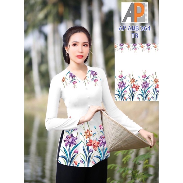 Vải áo bà ba in 3D thiết kế đẹp,Vải lụa mịn,mềm,mát.