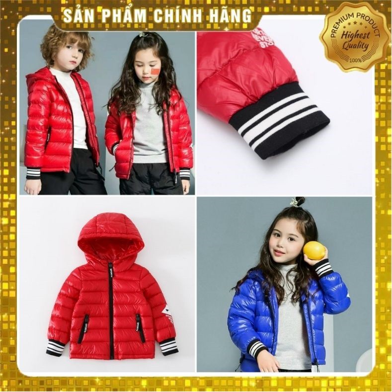 Áo phao lông vũ bé trai và bé gái 3-8 tuổi, Áo khoác phao cho bé siêu nhẹ hàng xuất khẩu cao cấp