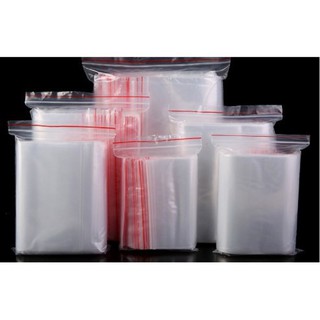 200g và 500g Túi zipper chỉ đỏ chất liệu PE an toàn độ dày 6,5 dzem