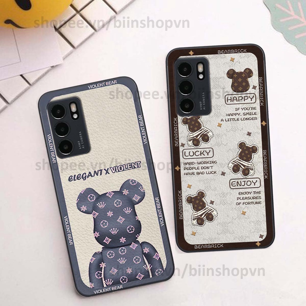 Ốp Oppo Reno6 / Reno6 Z 5G / Reno 6 hình gấu bear brick đẹp độc lạ, thời trang, cá tính