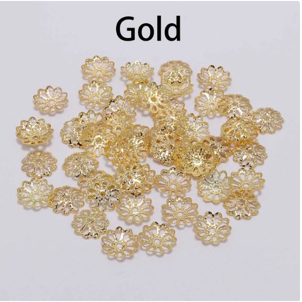 Gói 20-100 ốp hoa ốp hạt 8mm loại 8 cánh làm trang sức, vòng tay, vòng cổ, hoa tai