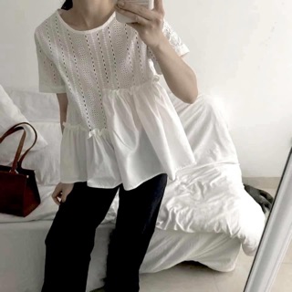 Áo babydoll trắng